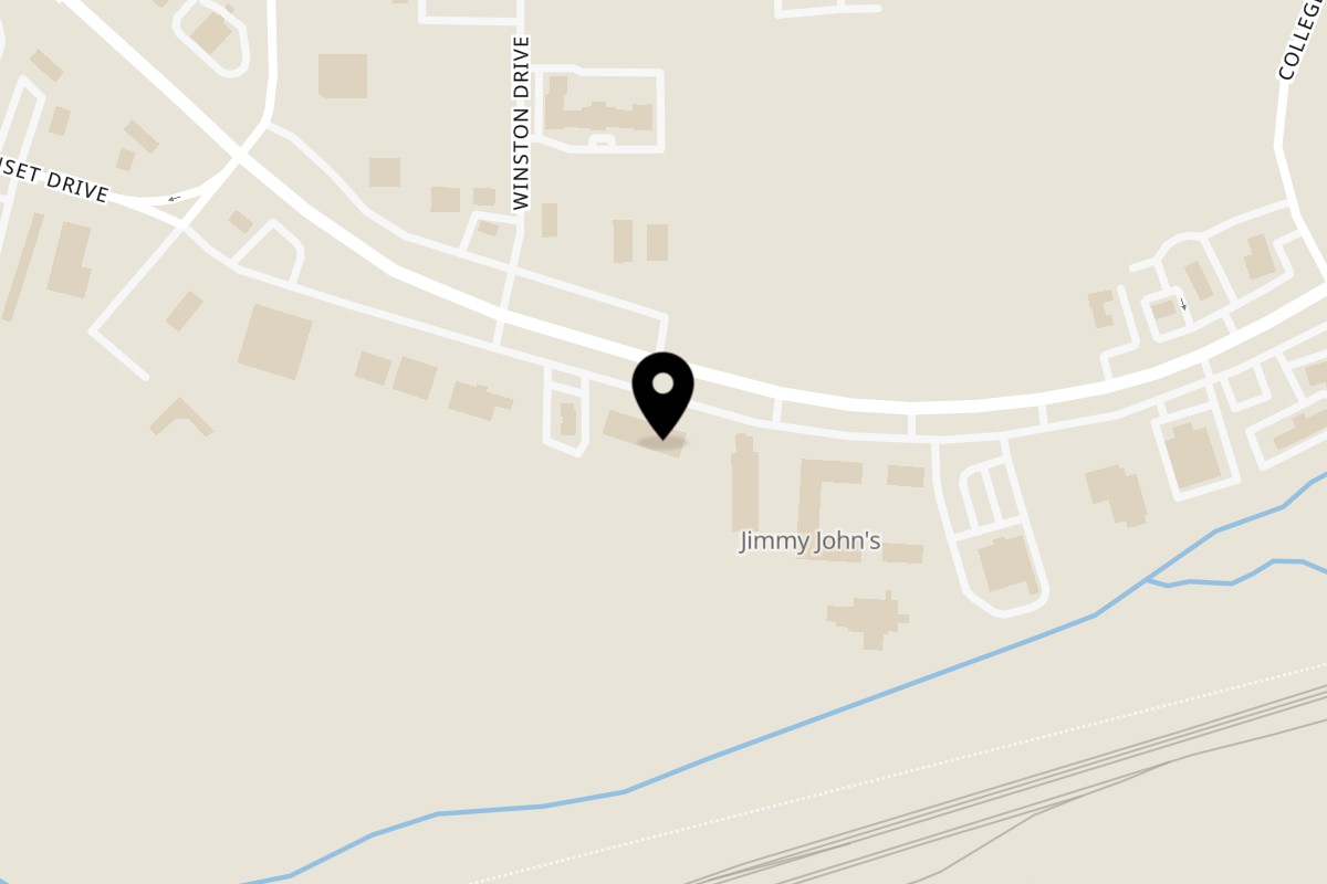 Map showing the location of Jack’s Crepes on 1977 Dewar Dr G in Rock Springs